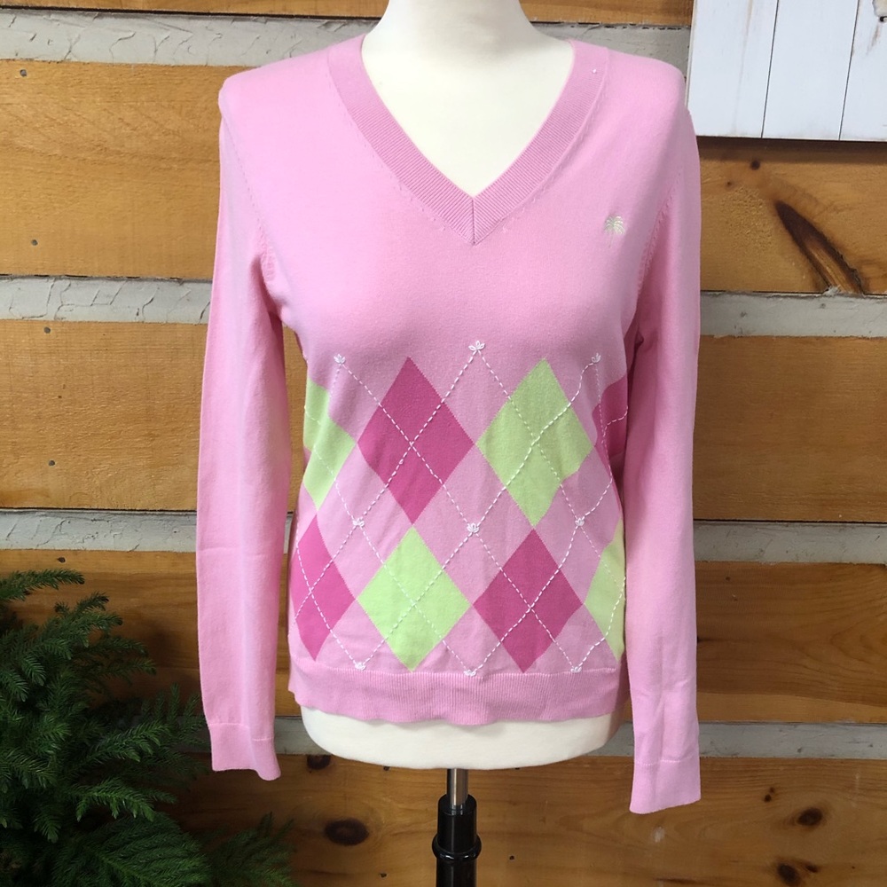 Lily Pulitzer sweater size medium pink v neck
